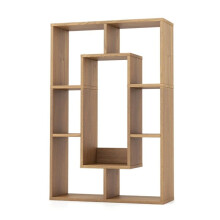 Biblioteca geométrica - HELLOSHOP26 - 7 cubos - Madeira de engenharia - 60 x 20 x 90 cm - Armazenamento moderno