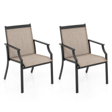 Sedie da giardino - HELLOSHOP26 - Set di 2 - Comfort ergonomico - Tessuto indistruttibile - Struttura metallica robusta