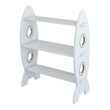 Biblioteca per bambini a forma di razzo 70 x 55 x 55 cm bianco 03_0009008