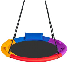 Columpio nido de pájaro - HELLOSHOP26 - Redondo - 100 x 100 x 100-180 cm - Seguridad reforzada - Confort óptimo