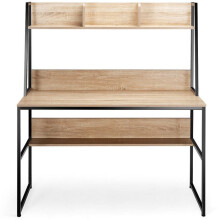 Escritorio con biblioteca - HELLOSHOP26 - 120 x 57 x 140 cm - Diseño moderno - Poco voluminoso - Multifuncional