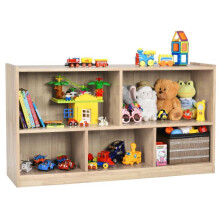 Biblioteca per bambini 111 x 30 x 61,5 cm con 5 scomparti e pattini antiscivolo