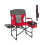 Silla de camping - HELLOSHOP26 - Silla de director - Roja - Plegable - Mesa lateral práctica 1