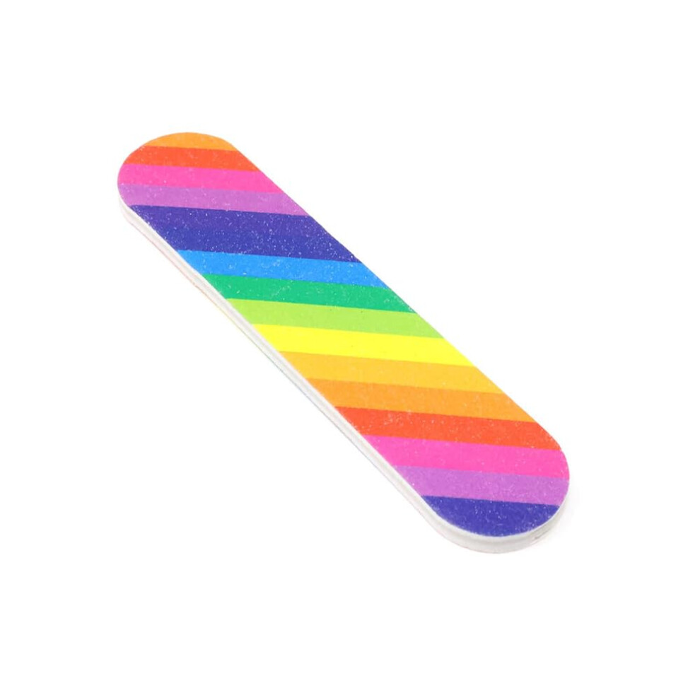 60PCS Mini Rainbow Nail Files DualGrit Emery Boards for Manicure and Salon Use