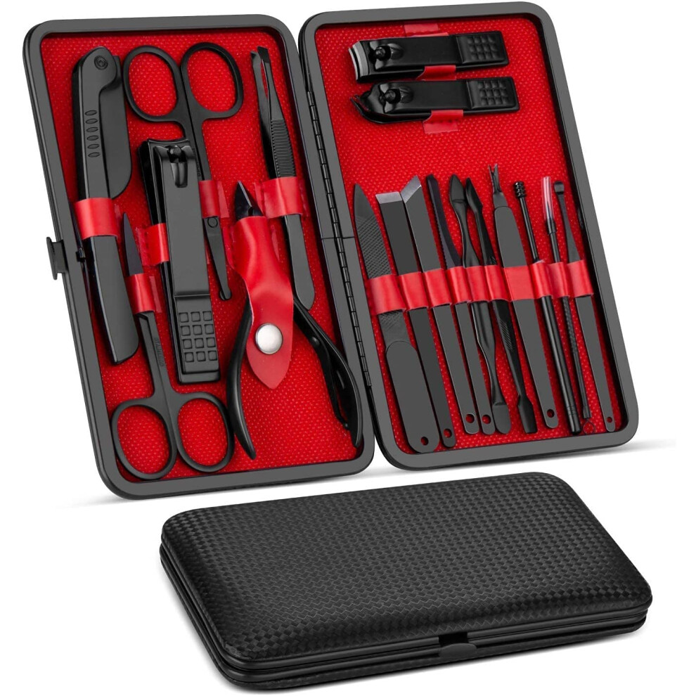 Nail Clippers Set 18Piece Stainless Steel Manicure Pedicure Kit for Precision Nail Grooming