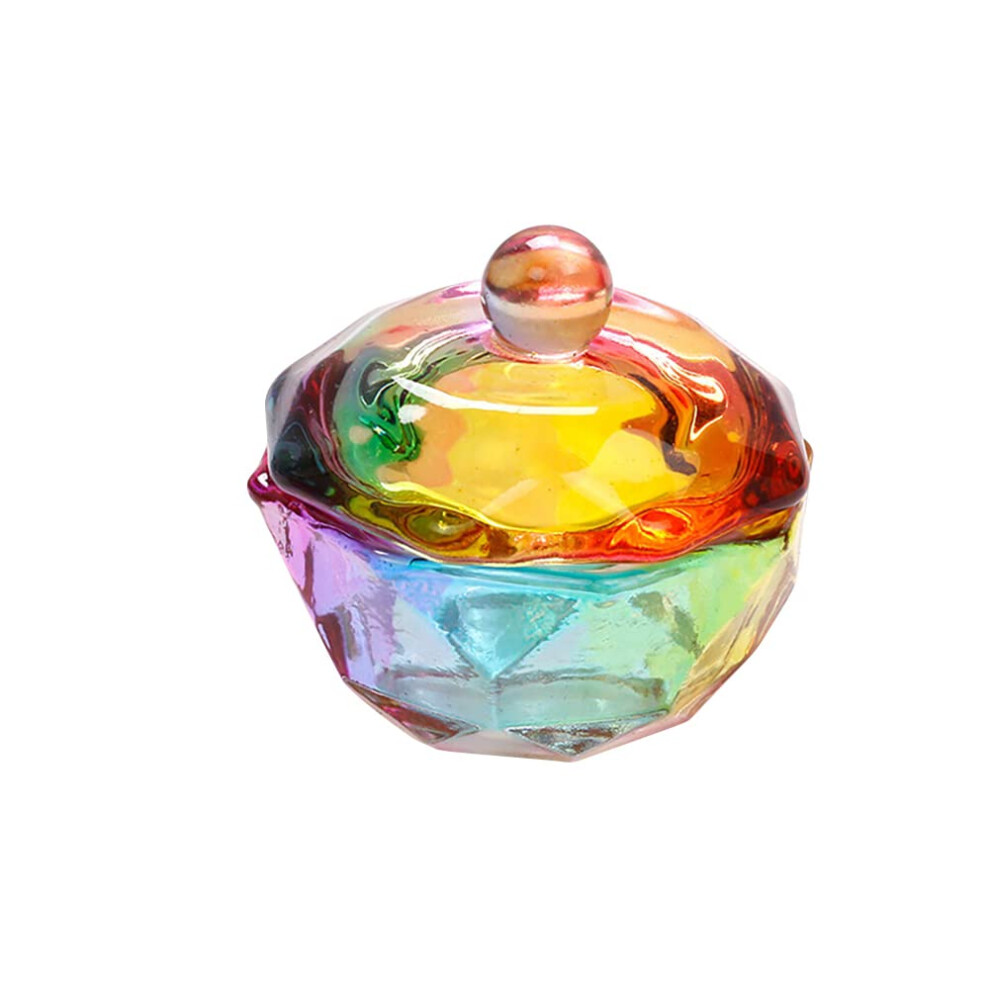 Crystal Glass Nail Art Dappen Dish with SpillResistant Lid for Acrylic Powder Mixing
