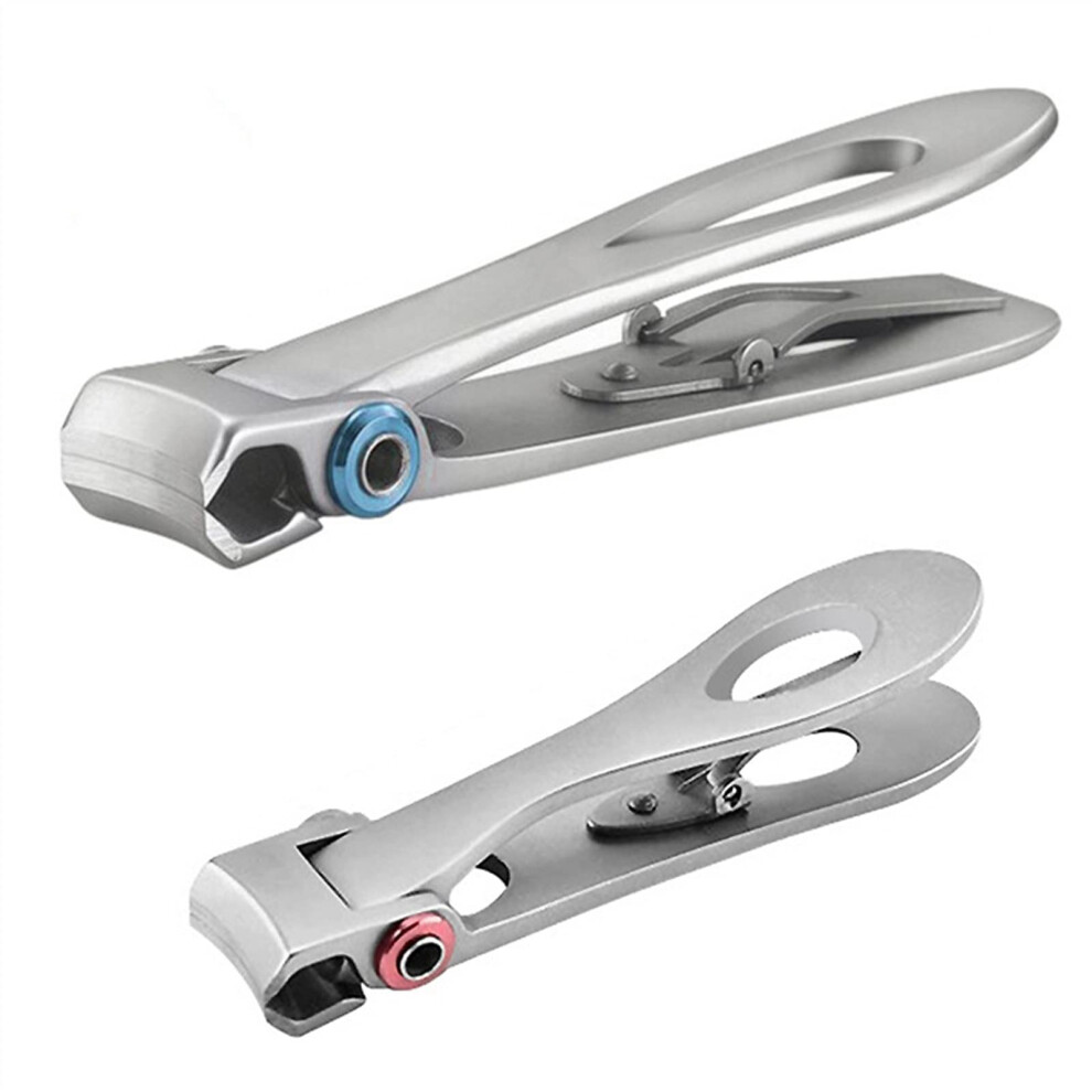 Professional Stainless Steel Nail and Toenail Clippers for Thick Nails with Curved Blade Grip A+B