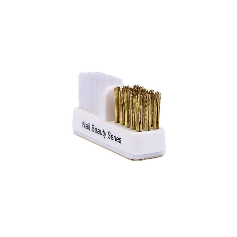 Nail Drill Cleaning Brush Dual Head Rotary Bit Cleaner with Adhesive Base for Quick Debris Removal