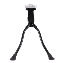 Suporte central duplo em liga metálica para bicicleta, preto, para bicicletas de 26 polegadas.