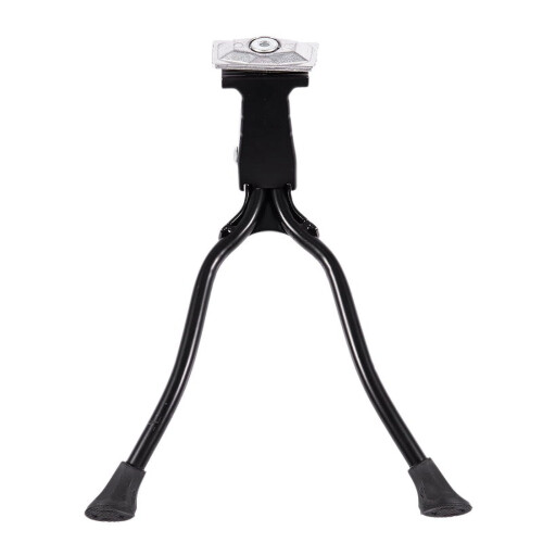 Suporte central duplo em liga metálica para bicicleta, preto, para bicicletas de 26 polegadas.