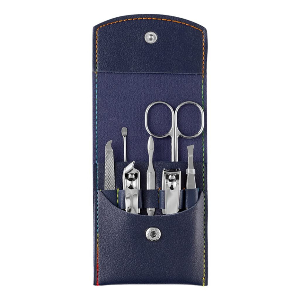 Stainless Steel Nail Care Kit Manicure Set with Clippers Scissors Ear Spoon for Travel and Home