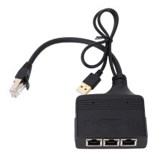Adaptor de rețea multi-dispozitiv, soluție Ethernet Plug and Play, construcție durabilă și din materiale de calitate, adaptor splitter de rețea
