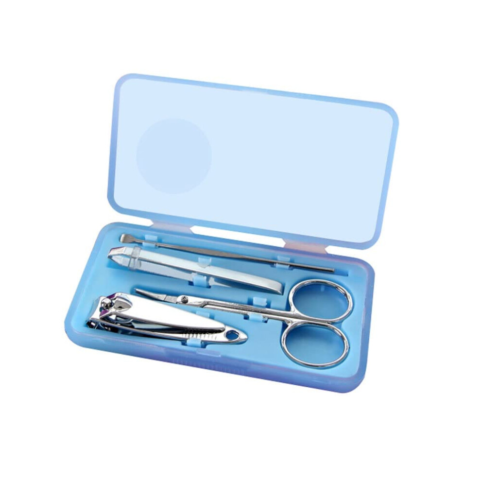 Manicure Set 4PCS Durable Stainless Steel Nail Clipper Kit with Scissors Tweezer Travel Case