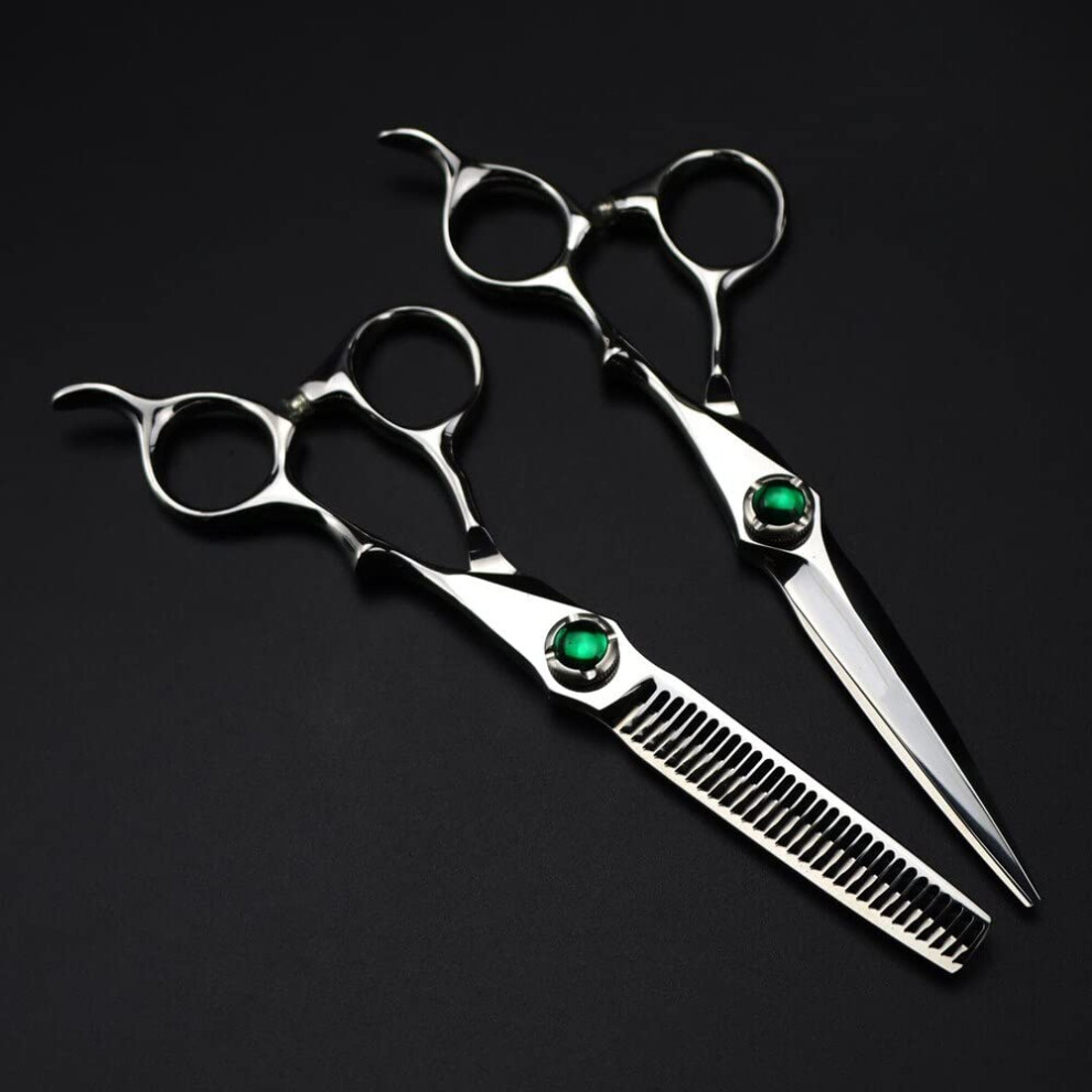 Hair Cutting Scissors 6 Inch Japanese 440C Steel Professional Barber Set with Sharp Blades