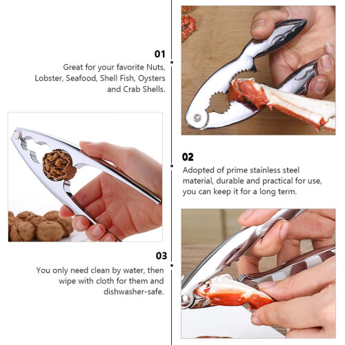 Crab Opening Clamp Multipurpose Tool Walnuts Shell Pecan Plier Handheld Crackers Claw Stainless Steel 1