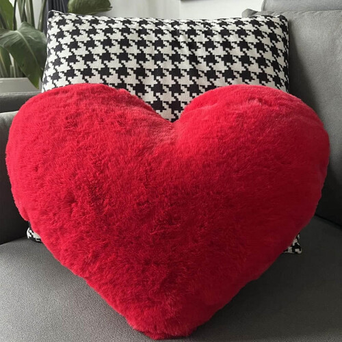 Μαλακό βελούδινο μαξιλάρι Shaggy Heart12"x10", διακοσμητικό μαξιλάρι διπλής όψης από 2