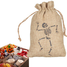 Sacchetti regalo di iuta per Halloween, sacchetti per dolcetti o caramelle, piccoli sacchetti di lino e iuta per Halloween, bomboniere per feste per