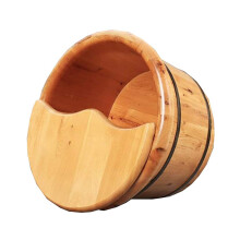 Wooden Foot Bath Tub Solid Cypress Barrel for Soaking and Spa, Heat Retention and Aromatherapy