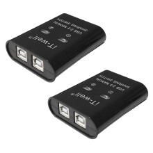 Dispositivo USB para compartir impresoras (2 unidades), concentrador divisor de conmutación KVM manual de 2 puertos, convertidor negro