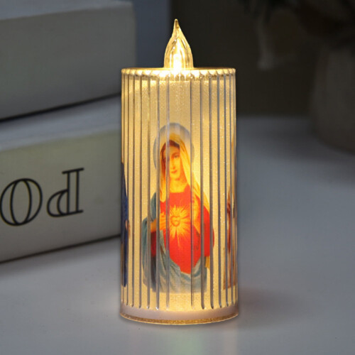 Conjunto de 2 velas sem chama de 5,8 x 14,5 cm (2,28 x 5,7 polegadas), com luz LED intermitente alimentada por bateria, vela eletrônica de 2