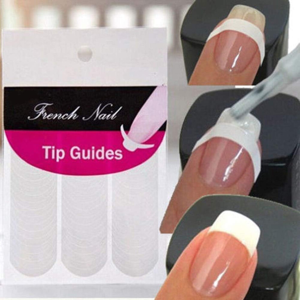 White 240 Pcs French Nail Tip Guides Stickers For Nails, Selfadhesive Diy Manicure Stencil Set