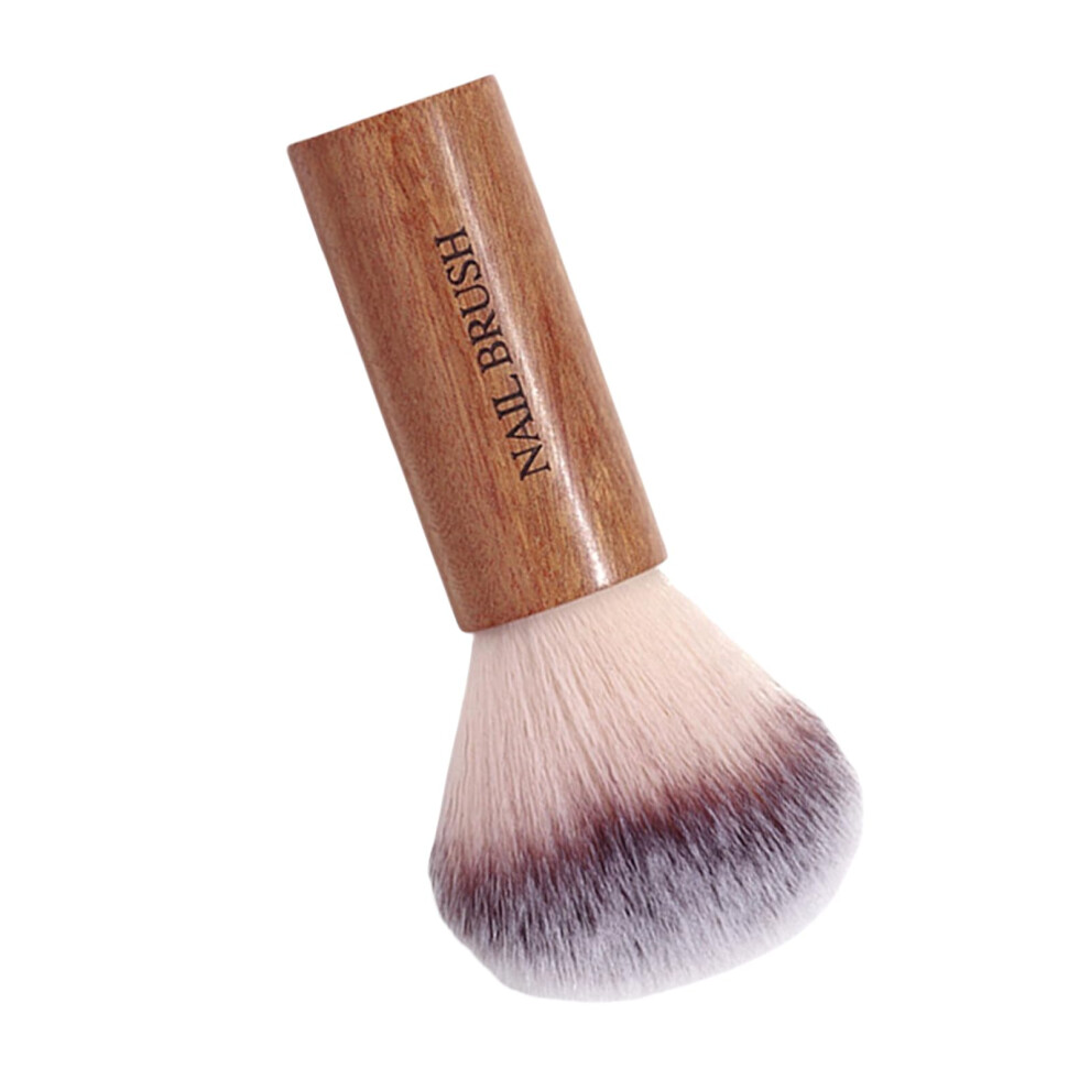Nail Dust Brush for Acrylic Powder with Soft Synthetic Bristles and Ergonomic Wooden Handle