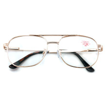 Lunettes de lecture aviateur bifocales en métal - Charnière à ressort, verres carrés de grande taille