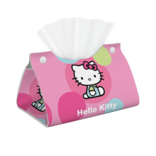 Kawaii Hello Kitty krabička na kapesníky kreslená postavička z umělé kůže kočka pouzdro na papírové ubrousky do auta úložné krabice na