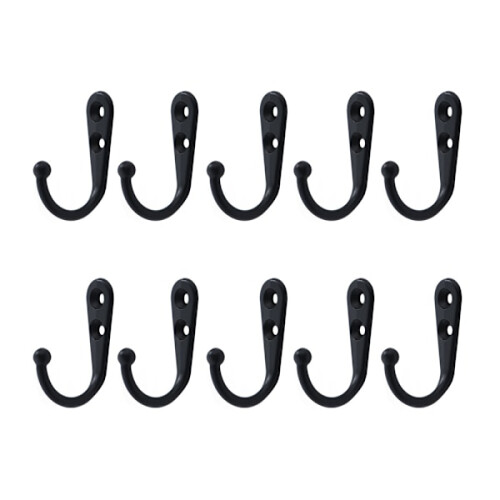 INF Wall Hooks with Screws 10-pack Black
