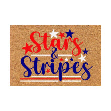Begine Clearance Fußmatten zum Unabhängigkeitstag, Streifenmuster zum 4. Juli USA, patriotische Streifen, amerikanisches PNG-Format, 1x Teppich