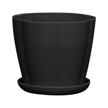Vaso da fiori in plastica Yesbay per piante grasse, bonsai, ornamento, contenitore decorativo, nero L