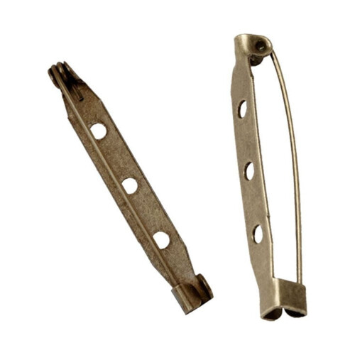 Eease200pcs3.5cm Μπρούτζινη καρφίτσα με κούμπωμα ασφαλείας με τρεις τρύπες για