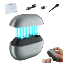 Electric Nail Clipper with LED Light and Nail Storage, Quiet Smart Trimmer for Seniors Kids Gray