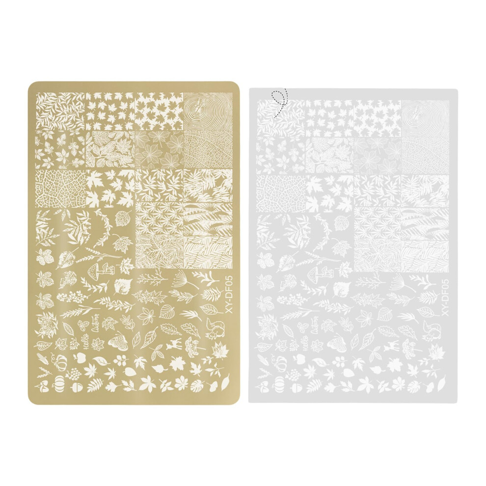 Nail Art Stamping Plate with Multiple Floral Lace Butterfly Patterns, Stainless Steel Manicure Template