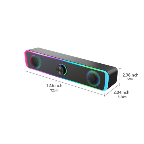 YOLOKE USB Powered and 3.5 mm Aux-in Computer Speakers, ABS Black 2