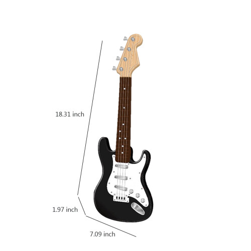 Mini guitarra de brinquedo de 45 cm (18 polegadas), instrumento musical eletrônico portátil, presente de Natal e aniversário para crianças de 4 a 2