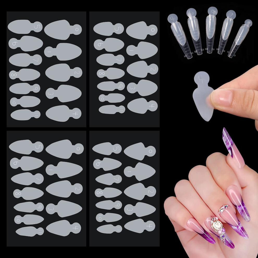 Poly Nail Gel Dual Forms 120PCS with French Tip Nail Forms, Reusable Silicone Extension Molds