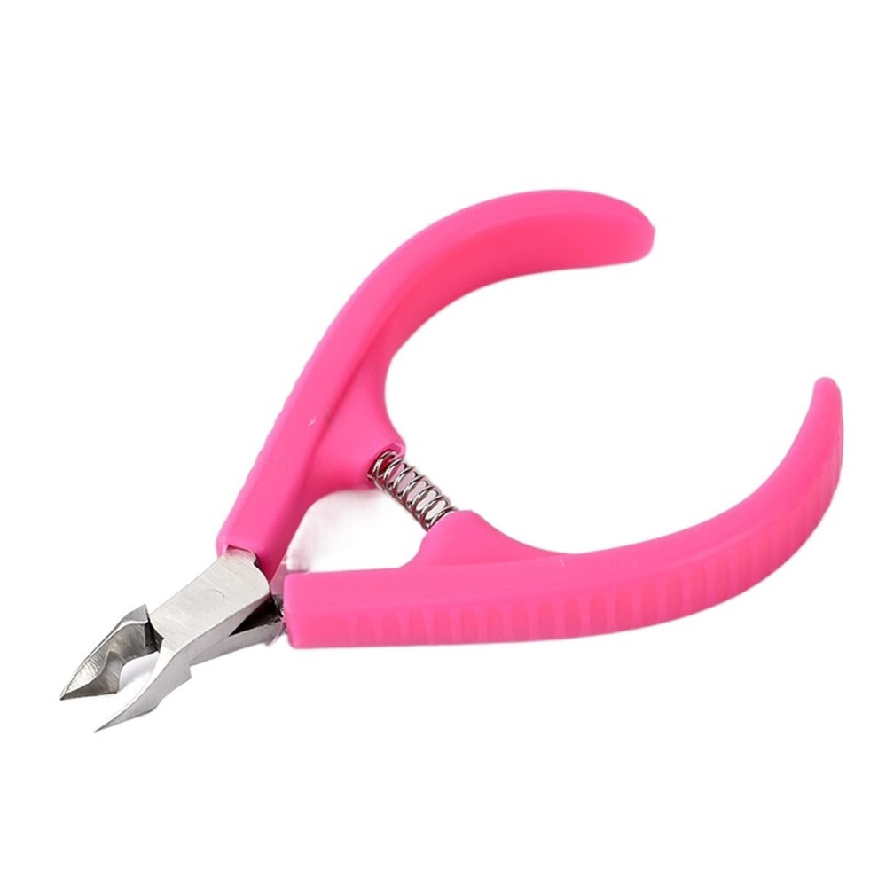 Pink Nail Clipper And Stainless Steel Cuticle Nipper For Precise Trimming With Ergonomic Grip