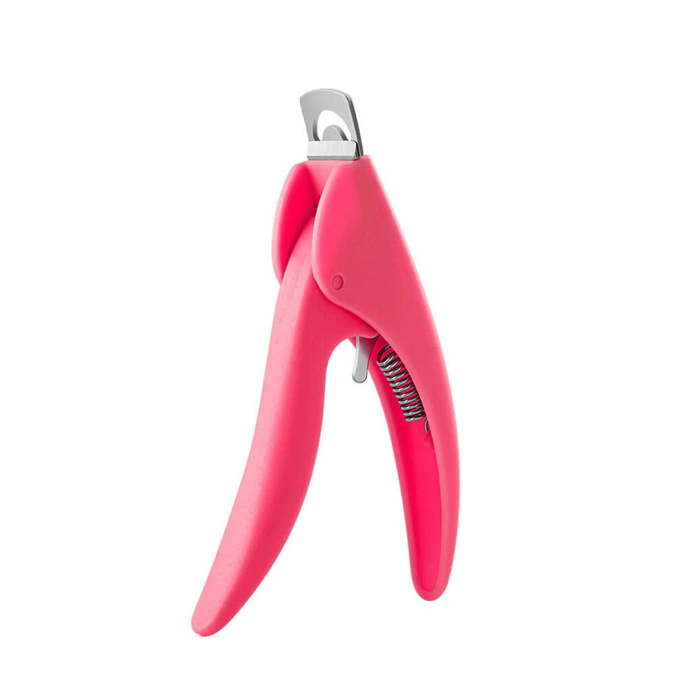 Stainless Steel U Shaped Nail Clippers with Precise Blades for False Nail Tips and Manicure, Red