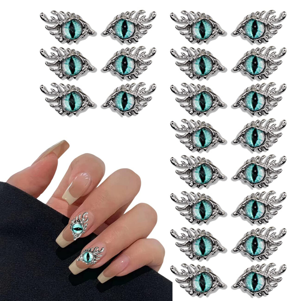 Silver 3D Butterfly Nail Charms, Metallic Rhinestones For Acrylic Nails Decorations 20Pcs