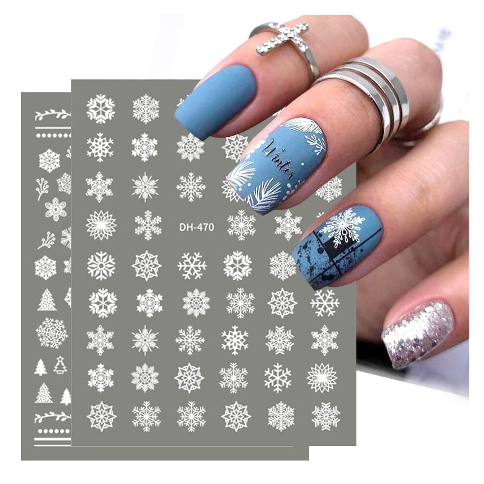 Christmas Nail Stickers 3D Winter Nail Art Decals with Snowflake and Festive Patterns
