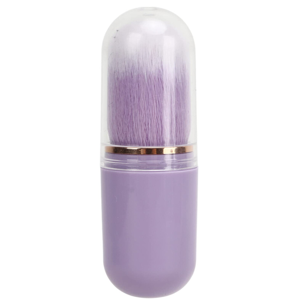 Purple Nail Dust Brush Retractable Soft Bristles Multipurpose Makeup Powder Brush For Manicure