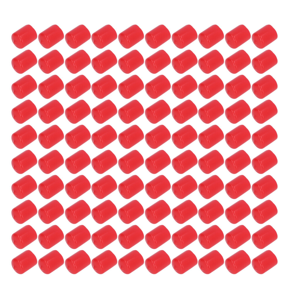 100Pcs Red Pvc Round End Cap Covers 18Mm Flame-Retardant Thread Protectors 4061381291704