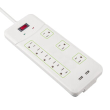 Cosantóir Borrtha Stiall Cumhachta 8 Asraon le 2USB 3ft 15A 125V 900J