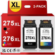 Inkoustová kazeta 275XL276XL pro Canon PG-275CL-276, vysoká výtěžnost kompatibilní s PIXMA TS3520TS3522TS3500TR4720TR4700TR4722 (1 černá, 1