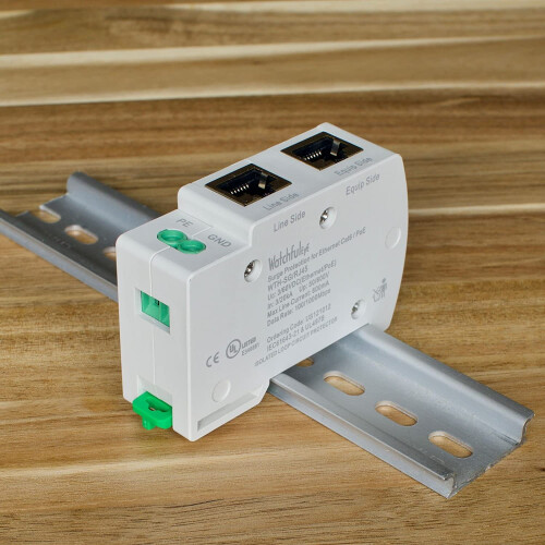 Προστασία υπερτάσεων Gigabit Ethernet PoE WTH-SG/RJ45DIN σε ράγα, πλήρης προστασία υπερτάσεων GDT 2