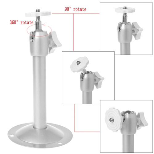 ESTONE 360 Degree Adjustable Projector Ceiling Mount Stand Wall Projector Bracket Metal 2