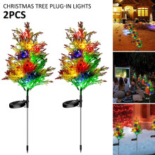Luzes solares de LED HESHENG para árvores, 2 unidades multicoloridas, à prova d'água, para decoração de caminhos e jardins externos,