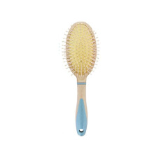 Large Yellow Wooden Paddle Hair Brush for Gentle Scalp Detangling and All Hair Types