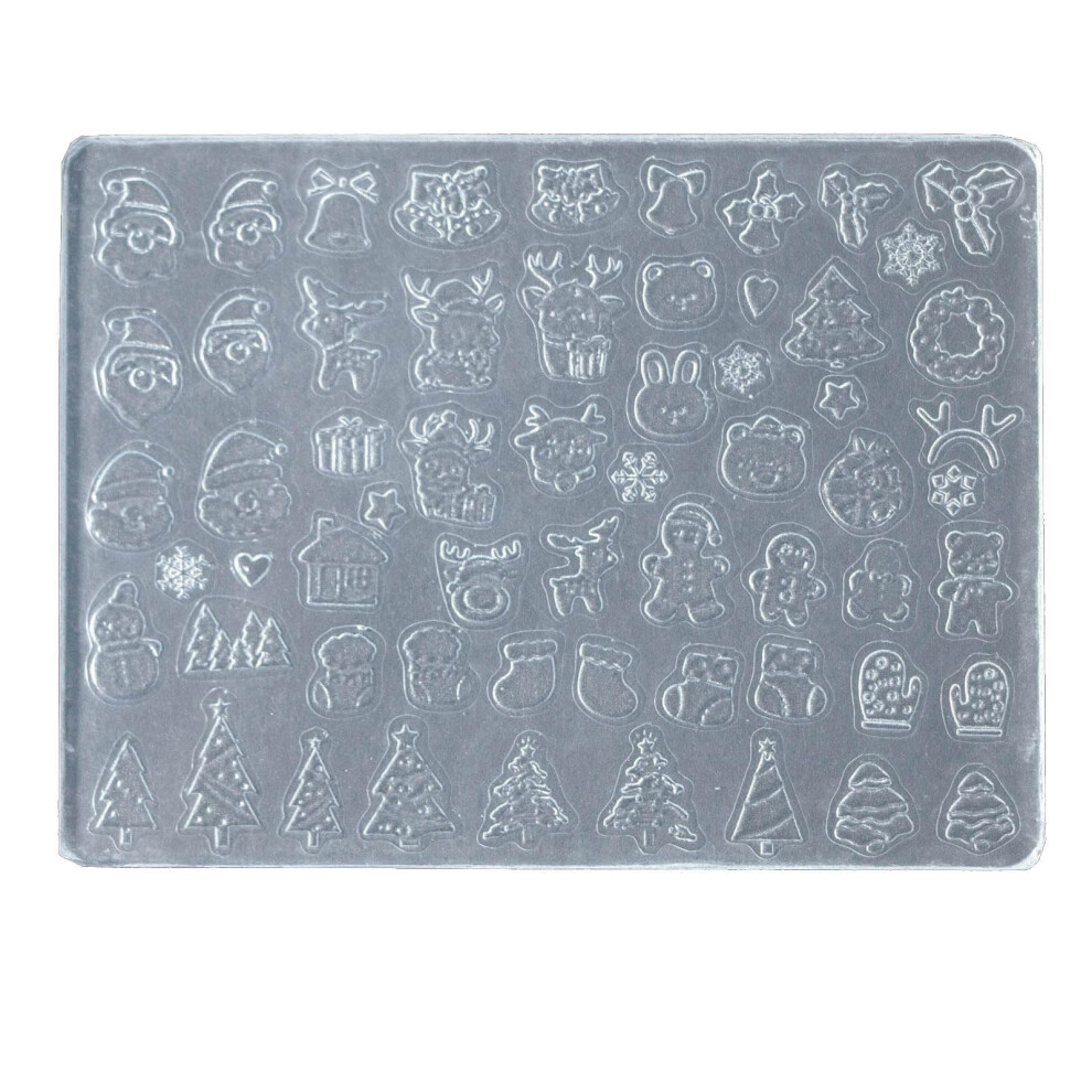 Nail Art Silicone Mold Clear 3D Detailing Transparent Flexible Embossing Mold for Manicure C78